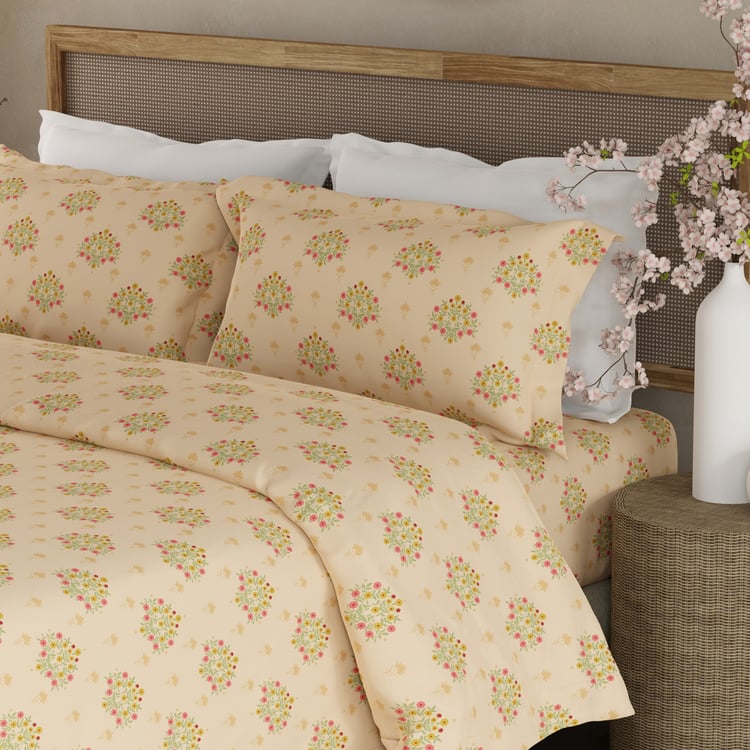 BOUTIQUE LIVING Indo Musk Kasturi Cotton 200TC Floral Print 3Pcs Super King Bedsheet Set