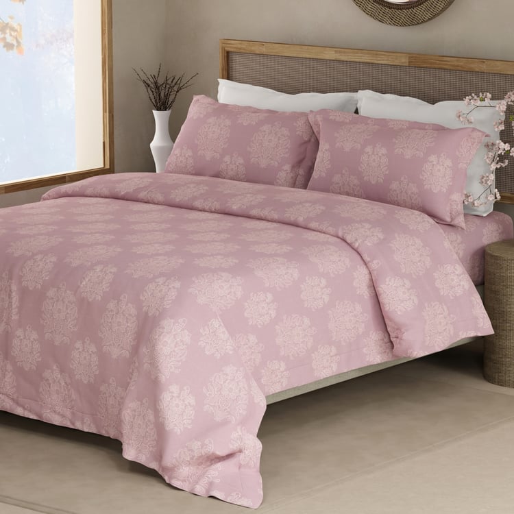 BOUTIQUE LIVING Indo Musk Kasturi Cotton 200TC Floral Print 3Pcs Super King Bedsheet Set
