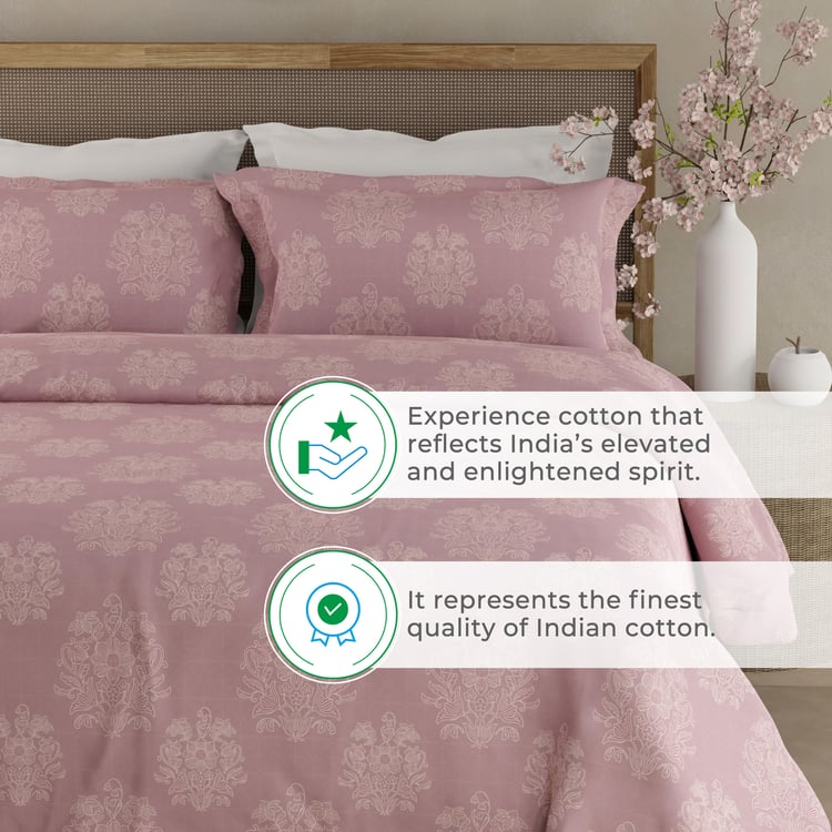 BOUTIQUE LIVING Indo Musk Kasturi Cotton 200TC Floral Print 3Pcs Super King Bedsheet Set