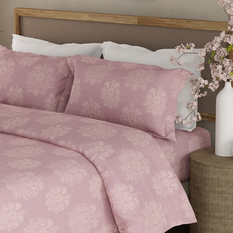 BOUTIQUE LIVING Indo Musk Kasturi Cotton 200TC Floral Print 3Pcs Super King Bedsheet Set