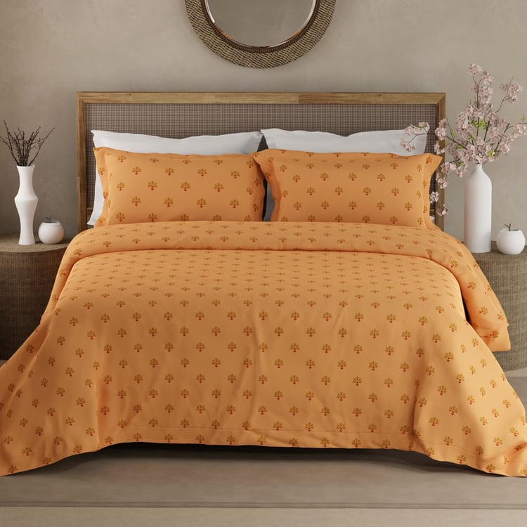 BOUTIQUE LIVING Indo Musk Kasturi Cotton 200TC Ethnic Print 3Pcs Super King Bedsheet Set
