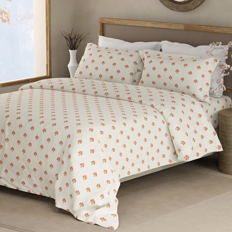BOUTIQUE LIVING Indo Musk Kasturi Cotton 200TC Ethnic Print 3Pcs Super King Bedsheet Set