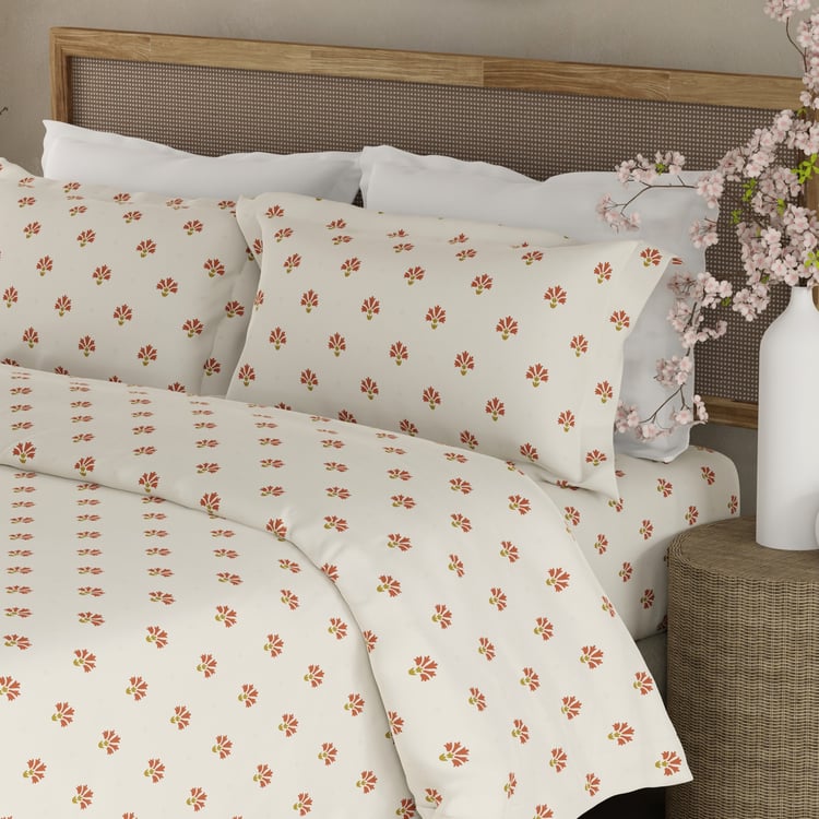 BOUTIQUE LIVING Indo Musk Kasturi Cotton 200TC Ethnic Print 3Pcs Super King Bedsheet Set