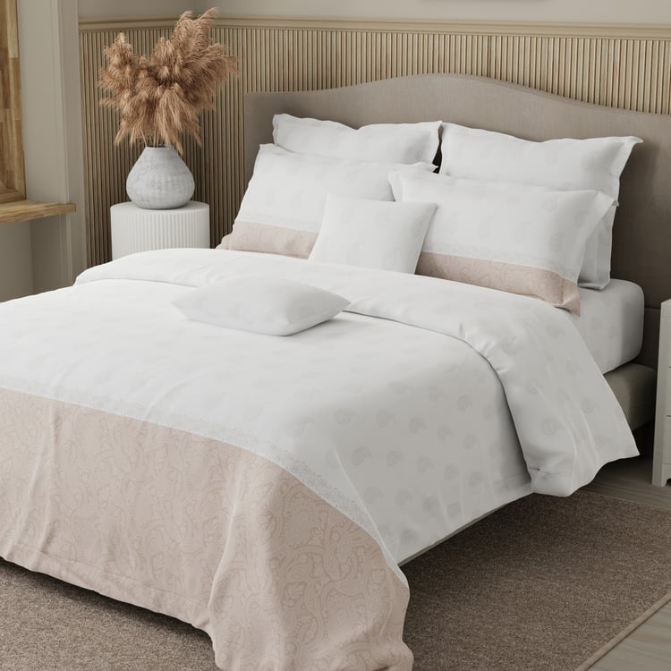 BOUTIQUE LIVING Royal Essence Cotton 400TC Ethnic Print 7Pcs Super King Bedsheet Set