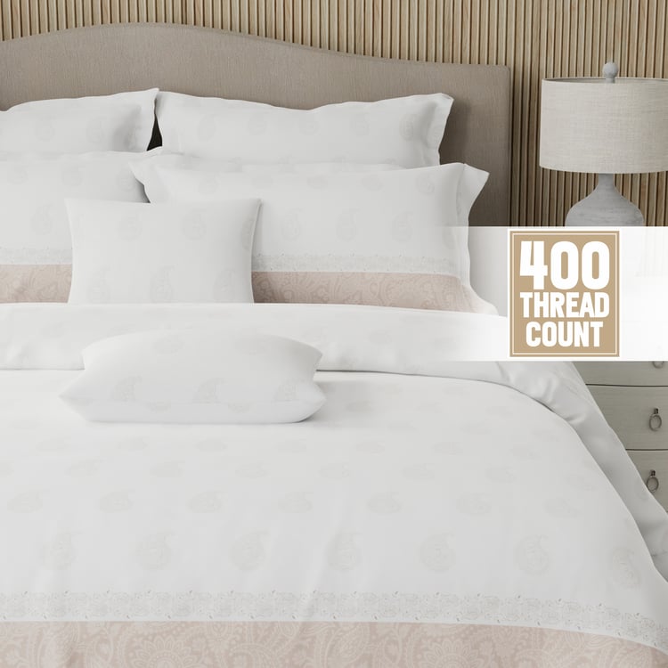 BOUTIQUE LIVING Royal Essence Cotton 400TC Ethnic Print 7Pcs Super King Bedsheet Set
