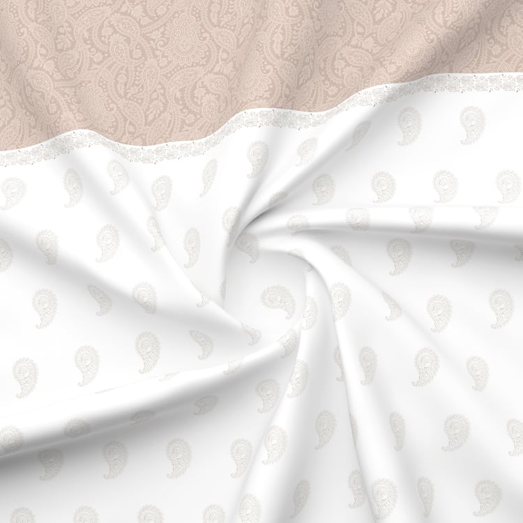 BOUTIQUE LIVING Royal Essence Cotton 400TC Ethnic Print 7Pcs Super King Bedsheet Set