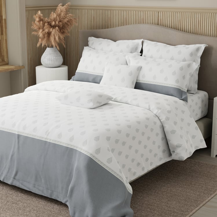 BOUTIQUE LIVING Royal Essence Cotton 400TC Ethnic Print 7Pcs Super King Bedsheet Set