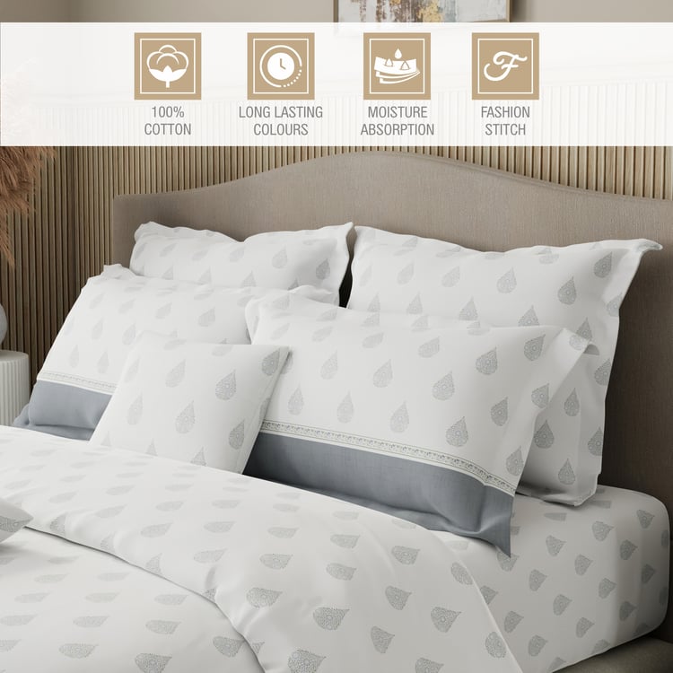 BOUTIQUE LIVING Royal Essence Cotton 400TC Ethnic Print 7Pcs Super King Bedsheet Set