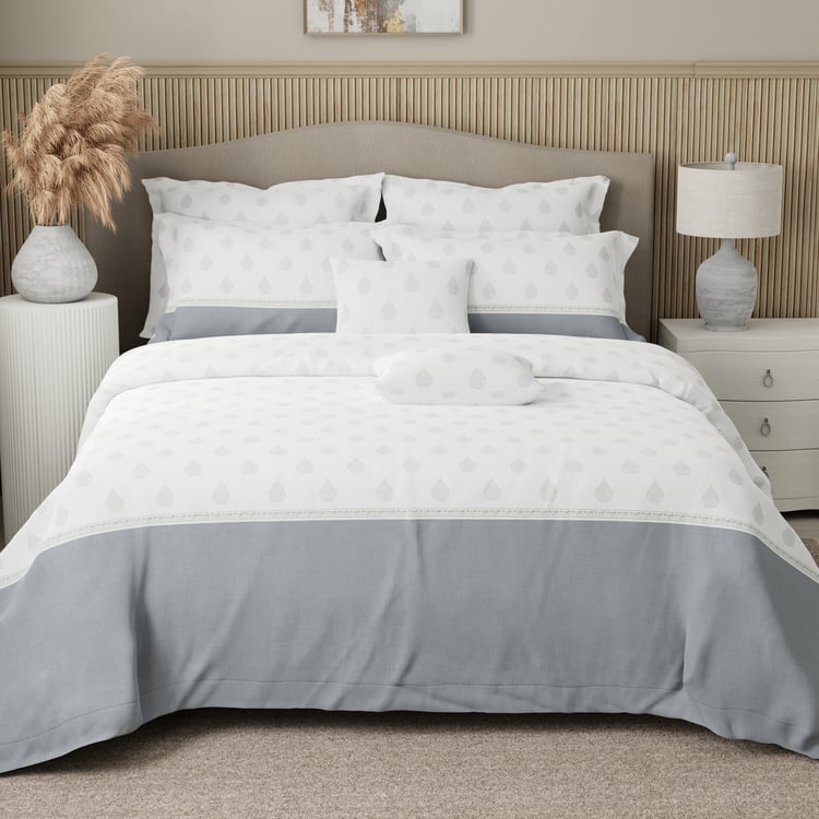 BOUTIQUE LIVING Royal Essence Cotton 400TC Ethnic Print 7Pcs Super King Bedsheet Set