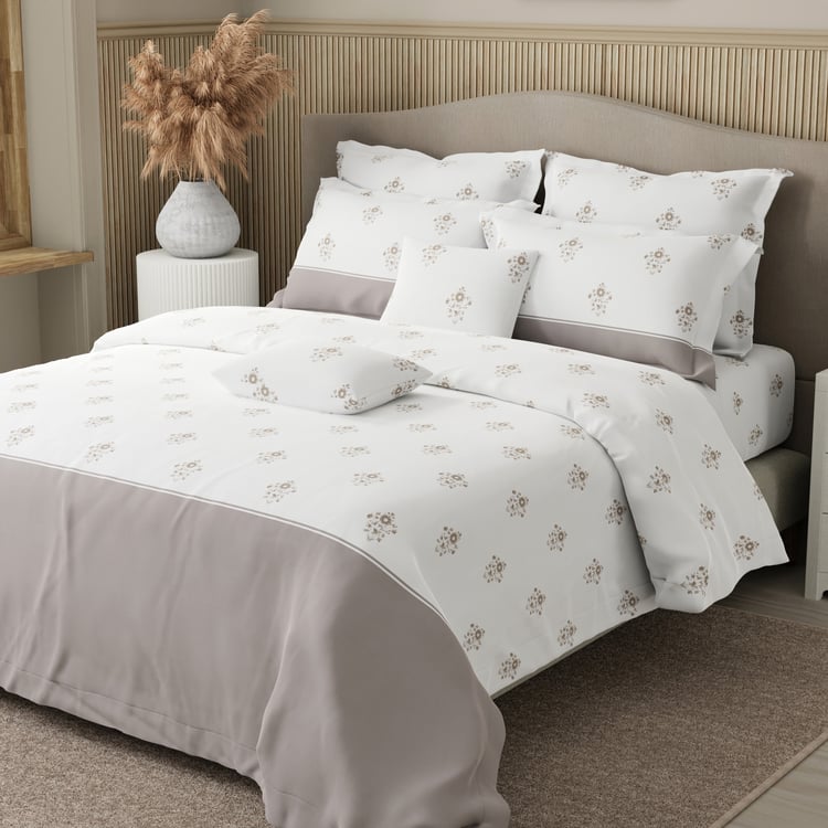 BOUTIQUE LIVING Royal Essence Cotton 400TC Floral Print 7Pcs Super King Bedsheet Set