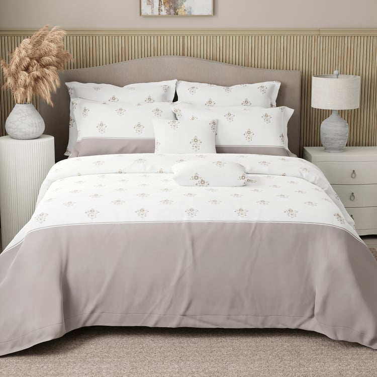 BOUTIQUE LIVING Royal Essence Cotton 400TC Floral Print 7Pcs Super King Bedsheet Set