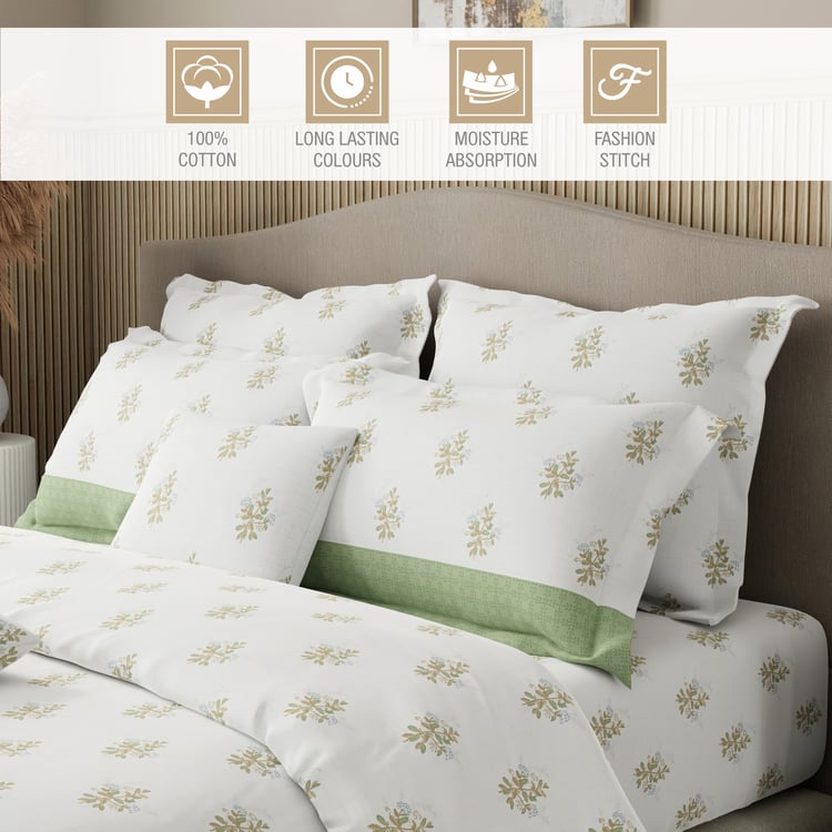 BOUTIQUE LIVING Royal Essence Cotton 400TC Floral Print 7Pcs Super King Bedsheet Set