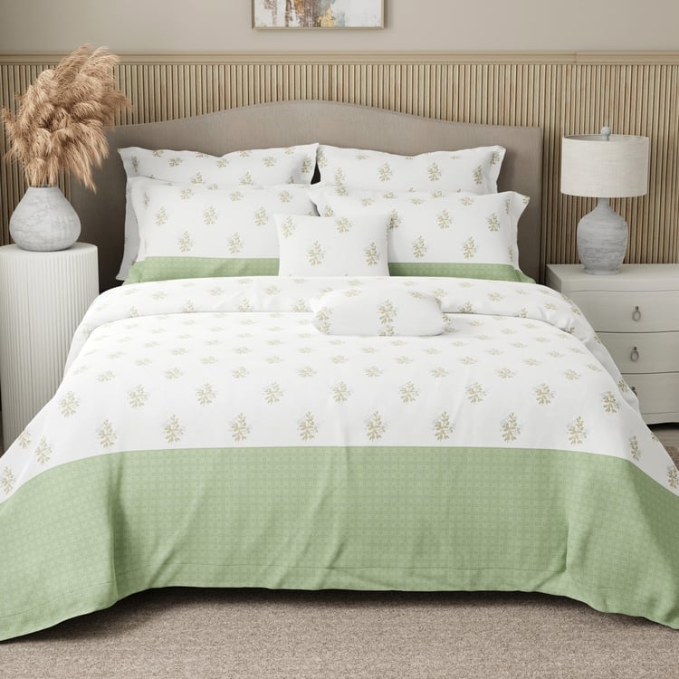BOUTIQUE LIVING Royal Essence Cotton 400TC Floral Print 7Pcs Super King Bedsheet Set