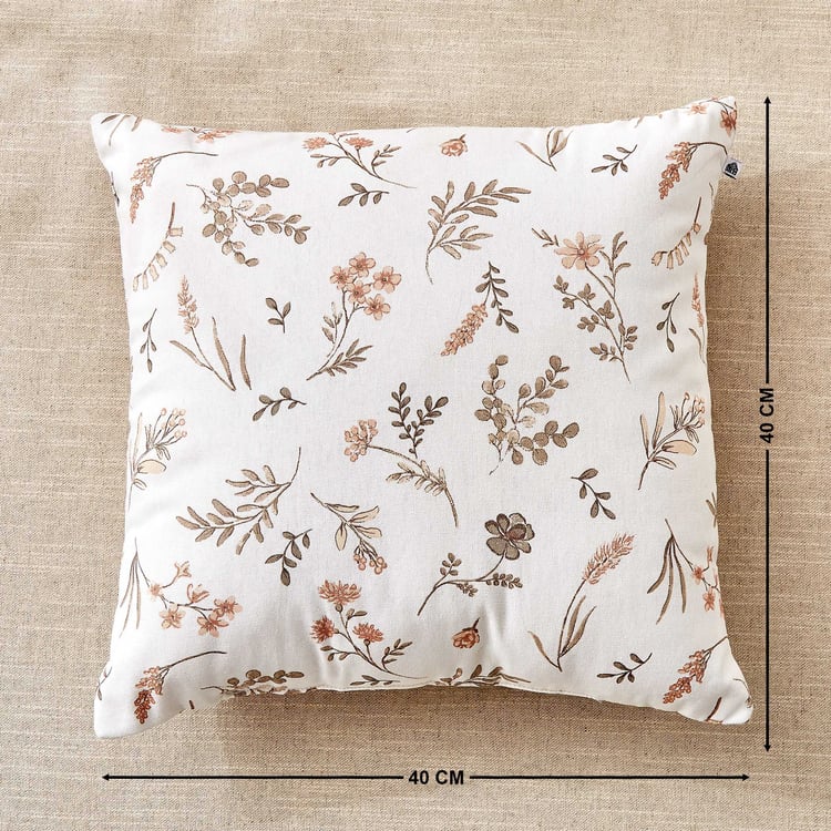 Ebony Grace Maple Set of 2 Floral Print Filled Cushion - 40x40cm