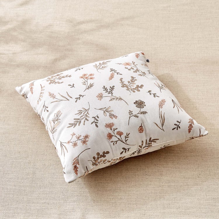 Ebony Grace Maple Set of 2 Floral Print Filled Cushion - 40x40cm