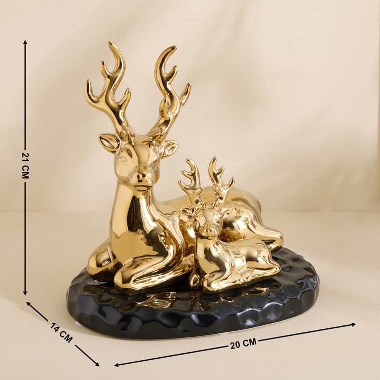 Brighton Rudo Ceramic Reindeer Mom and Baby Figurines