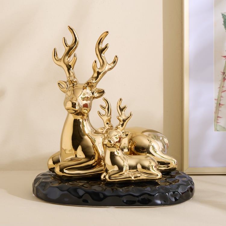 Brighton Rudo Ceramic Reindeer Mom and Baby Figurines