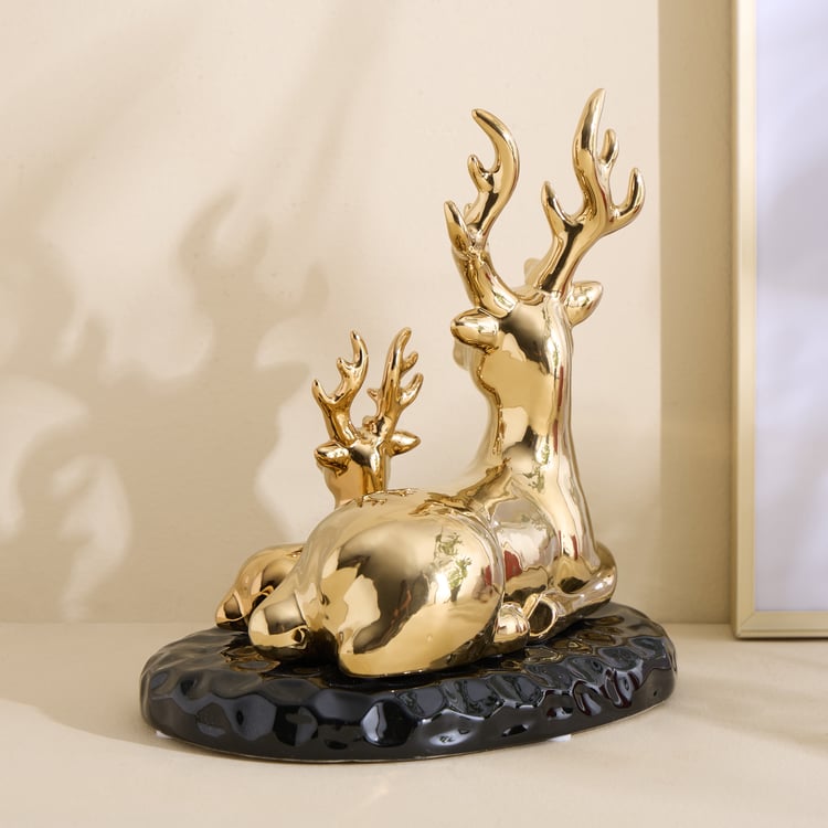 Brighton Rudo Ceramic Reindeer Mom and Baby Figurines