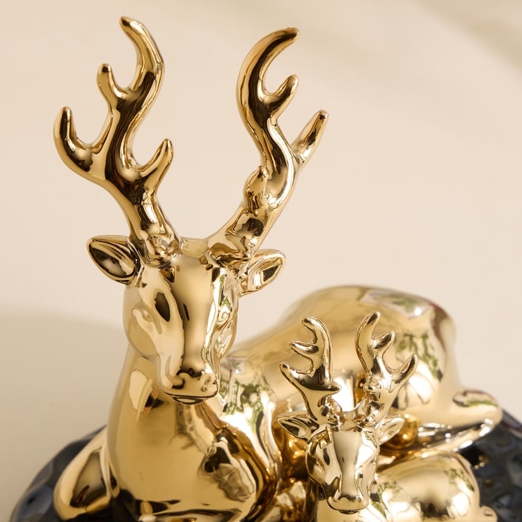 Brighton Rudo Ceramic Reindeer Mom and Baby Figurines
