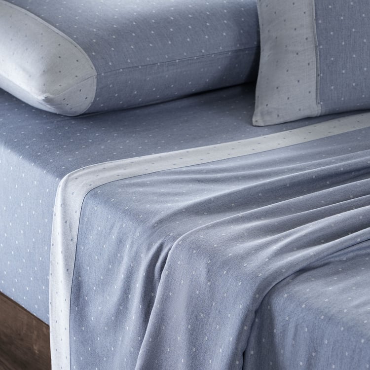 MASPAR Muted Dot Cotton 300TC Woven 3Pcs Super King Bedsheet Set