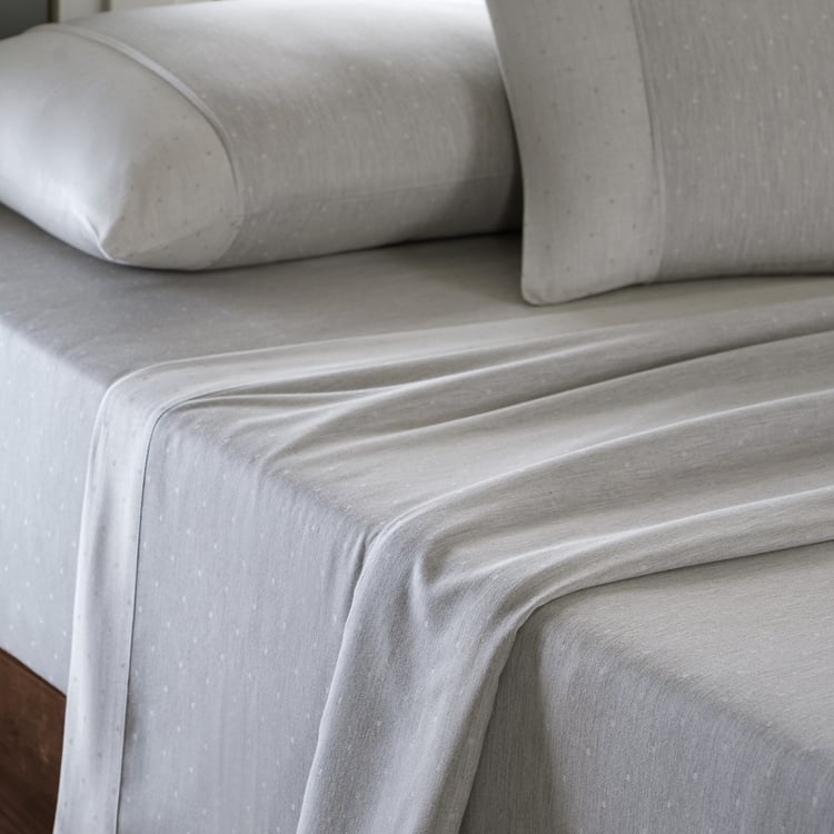 MASPAR Muted Dot Cotton 300TC Woven 3Pcs Super King Bedsheet Set