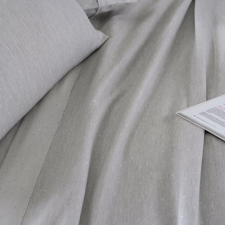 MASPAR Muted Dot Cotton 300TC Woven 3Pcs Super King Bedsheet Set