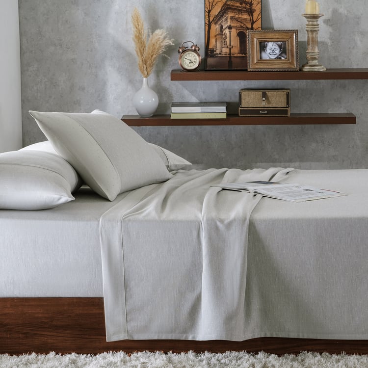 MASPAR Muted Dot Cotton 300TC Woven 3Pcs Super King Bedsheet Set