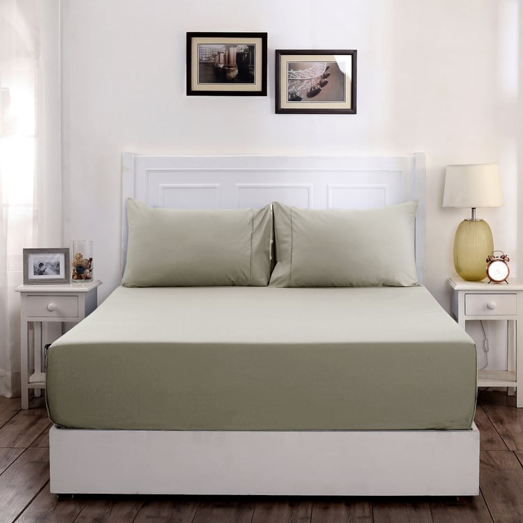 MASPAR Slumber Cotton 200TC 3Pcs Super King Bedsheet Set