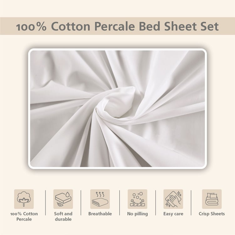 MASPAR Slumber Cotton 200TC 3Pcs Super King Bedsheet Set