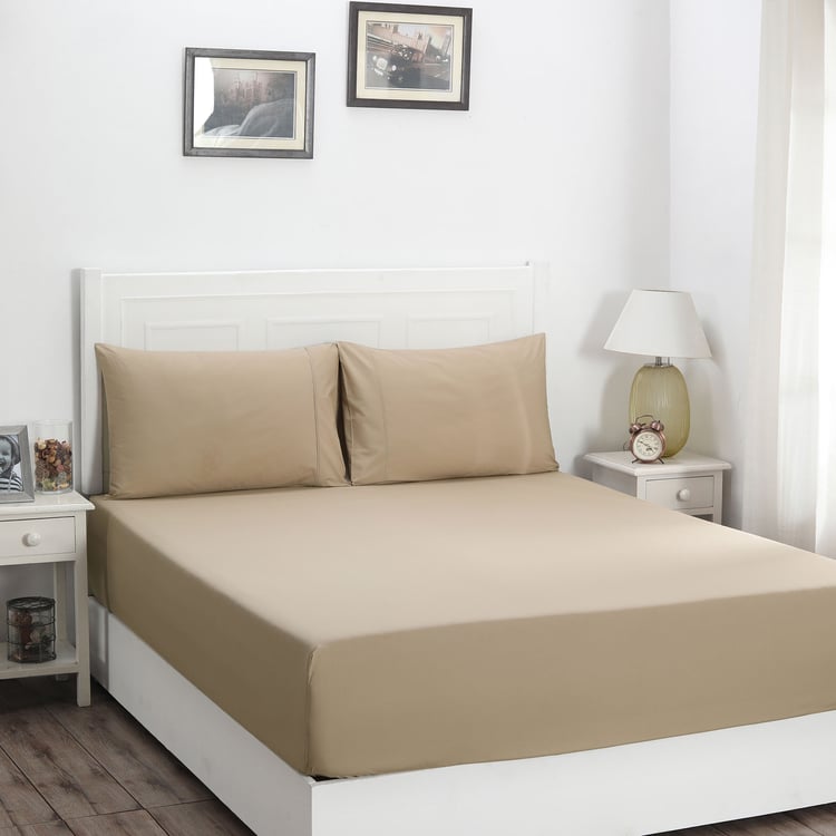 MASPAR Slumber Cotton 200TC 3Pcs King Fitted Bedsheet Set