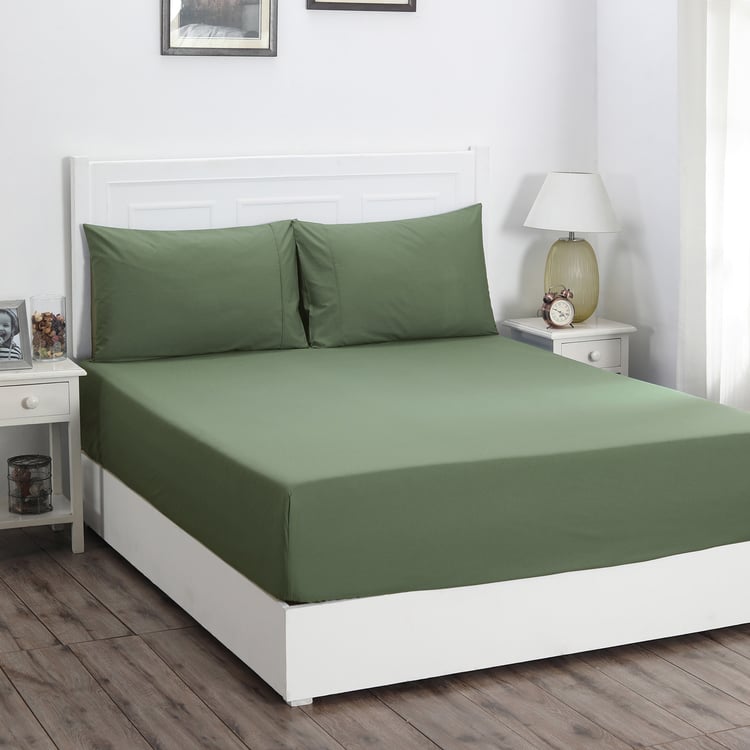 MASPAR Slumber Cotton 200TC 2Pcs Single Fitted Bedsheet Set