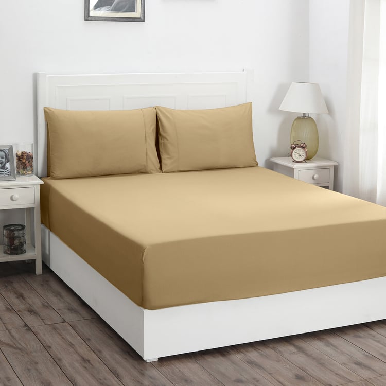 MASPAR Slumber Cotton 200TC 3Pcs King Fitted Bedsheet Set