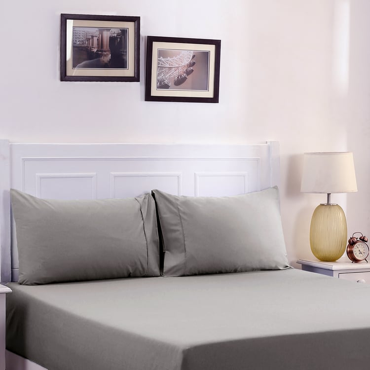 MASPAR Slumber Cotton 200TC 2Pcs Single Fitted Bedsheet Set