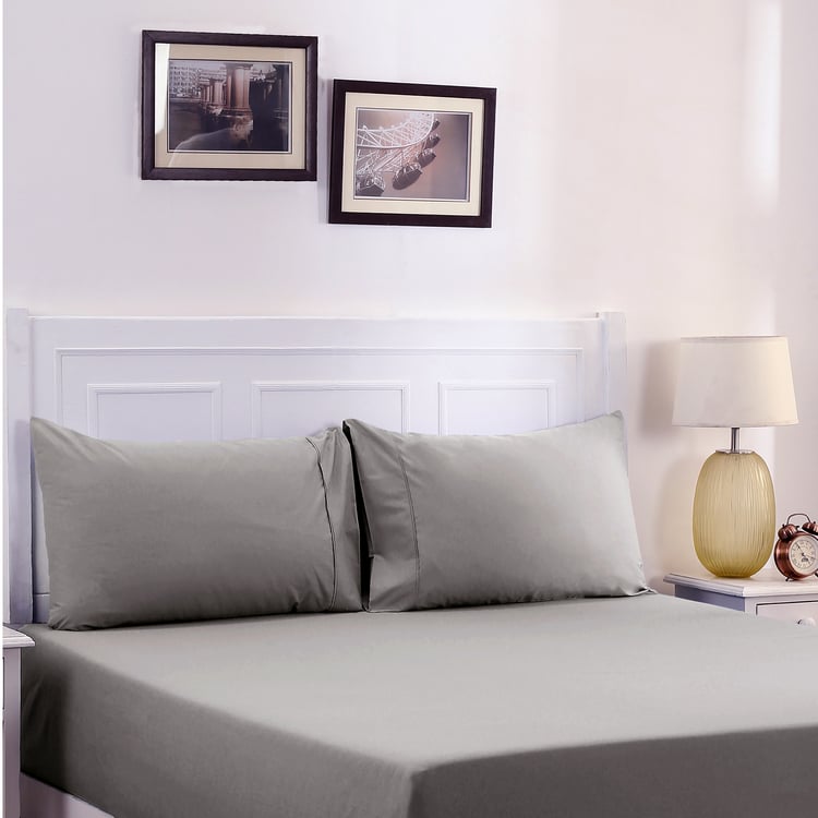 MASPAR Slumber Cotton 200TC 3Pcs King Fitted Bedsheet Set