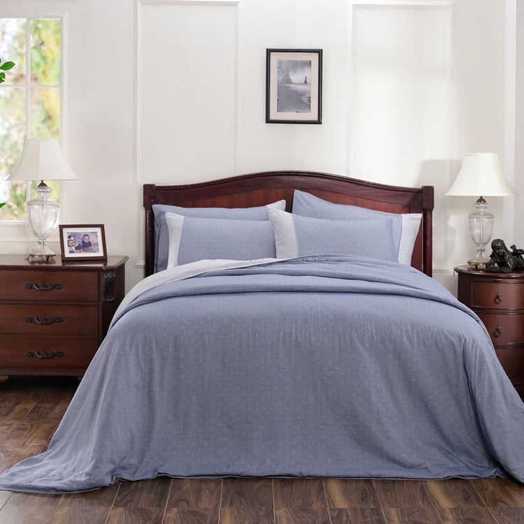 MASPAR Muted Dot Cotton 3Pcs Woven King Duvet Cover Set