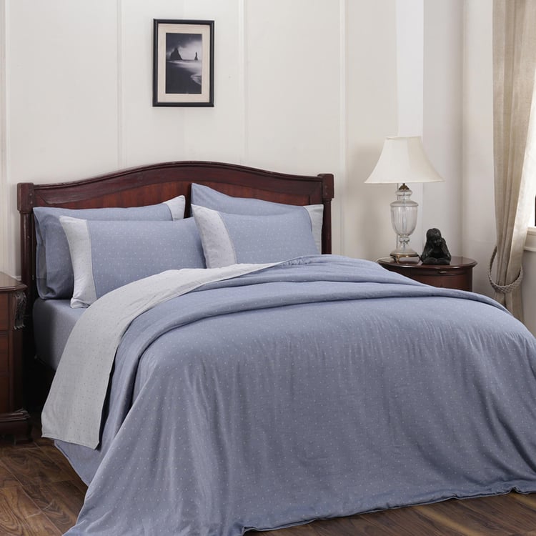 MASPAR Muted Dot Cotton 3Pcs Woven King Duvet Cover Set
