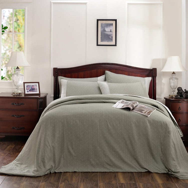 MASPAR Muted Dot Cotton 3Pcs Woven King Duvet Cover Set