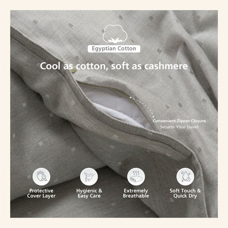 MASPAR Muted Dot Cotton 3Pcs Woven King Duvet Cover Set