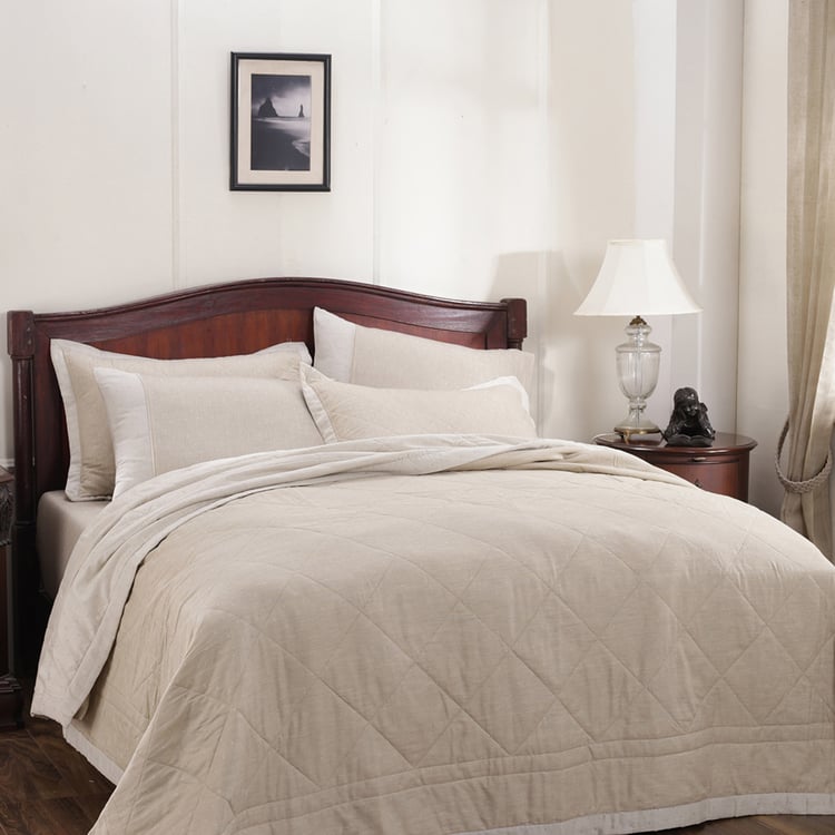 MASPAR Muted Dot Cotton Woven AC Double Quilt