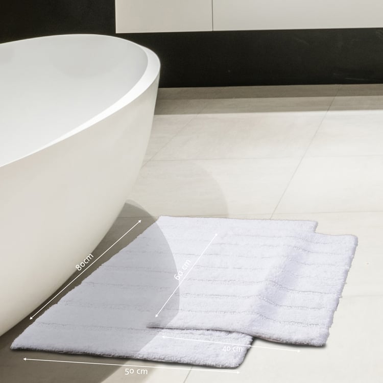 MASPAR Outline Mop Cotton Striped Anti-Slip Bath Mat - 60x40cm