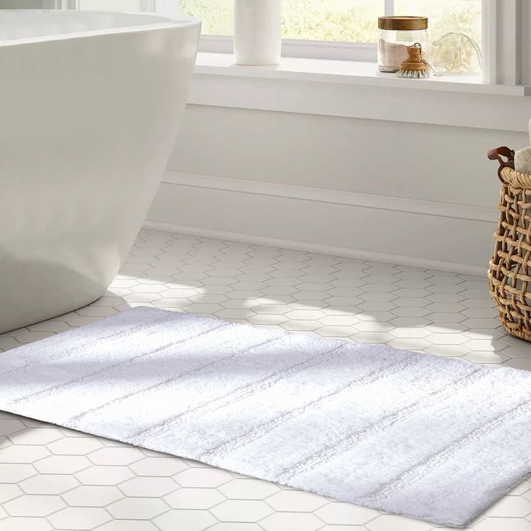MASPAR Outline Mop Cotton Striped Anti-Slip Bath Mat - 80x50cm