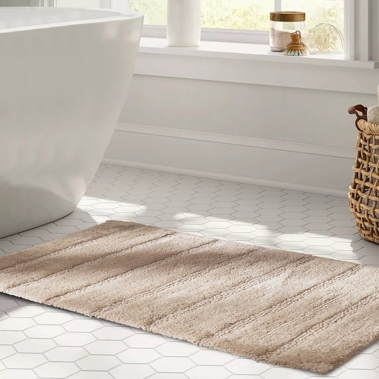 MASPAR Outline Mop Cotton Striped Anti-Slip Bath Mat - 80x50cm