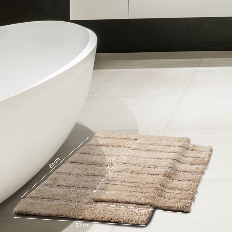MASPAR Outline Mop Cotton Striped Anti-Slip Bath Mat - 80x50cm