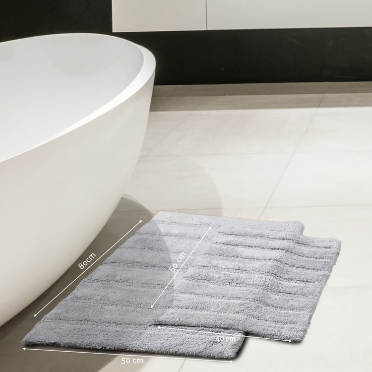 MASPAR Outline Mop Cotton Striped Anti-Slip Bath Mat - 80x50cm