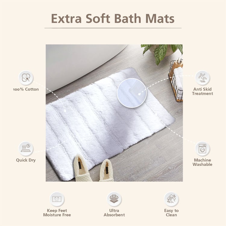 MASPAR Outline Mop Cotton Striped Anti-Slip Bath Mat - 80x50cm