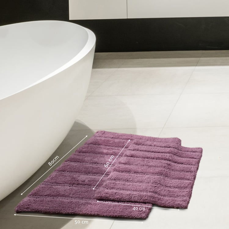 MASPAR Outline Mop Cotton Striped Anti-Slip Bath Mat - 80x50cm