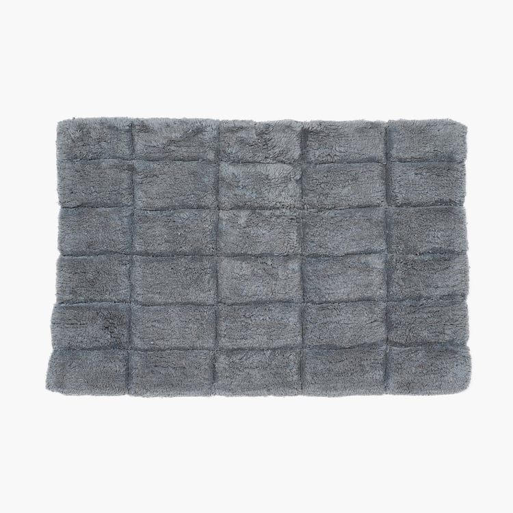 MASPAR Slab Comose Cotton Checked Anti-Slip Bath Mat - 60x40cm