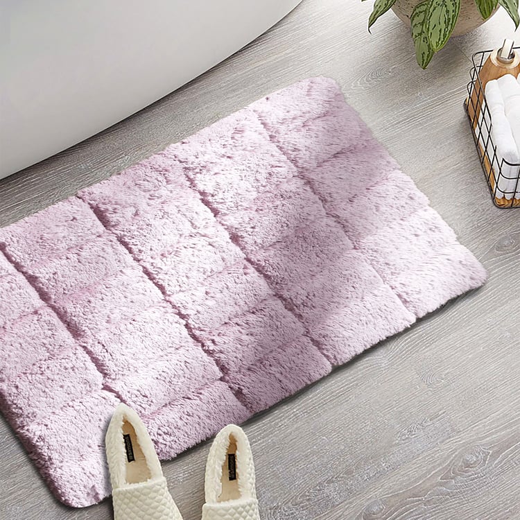 MASPAR Slab Comose Cotton Checked Anti-Slip Bath Mat - 60x40cm