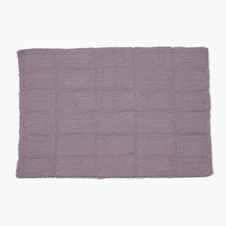 MASPAR Slab Comose Cotton Checked Anti-Slip Bath Mat - 60x40cm