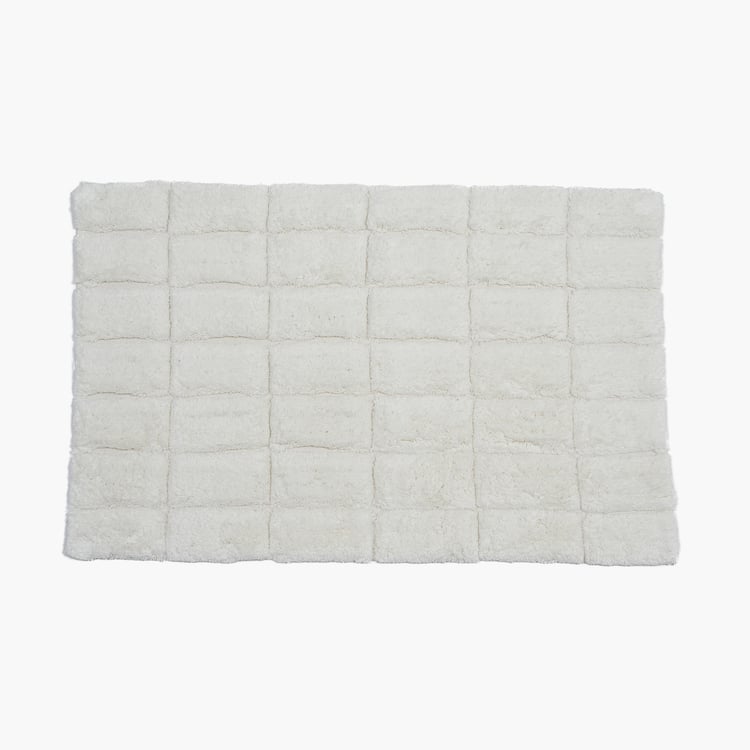MASPAR Slab Comose Cotton Checked Anti-Slip Bath Mat - 80x50cm